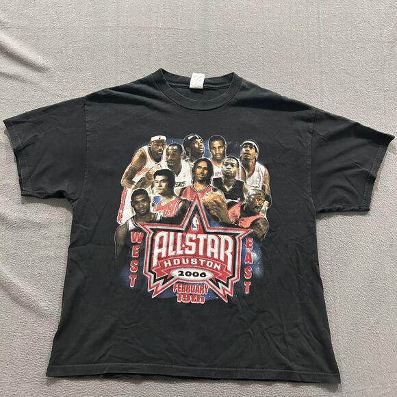 Vintage NBA All Star Game Shirt Mens XL Black 2006 Rare Kobe Lebron Iverson Yao
